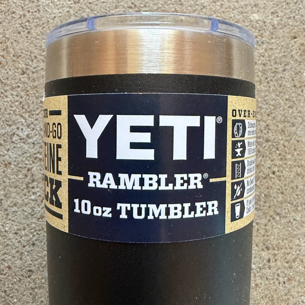 NWT Yeti Rambler 10oz Tumbler in Midnight Black Travel Hiking Outdoors Adventure - Picture 3 of 6